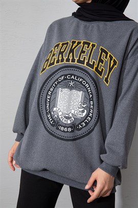 Berkeley Baskılı Sweatshirt Gri