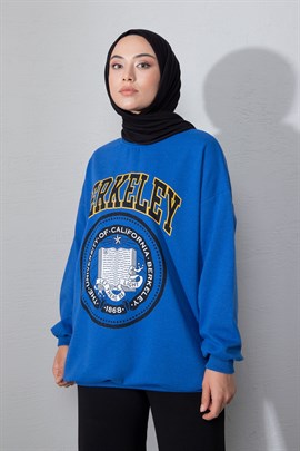Berkeley Baskılı Sweatshirt Mavi