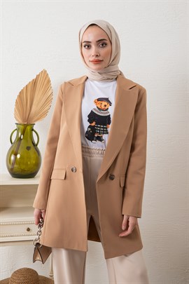 Şal Yaka Blazer Ceket Bej - Moda AlaŞal Yaka Blazer Ceket Bej