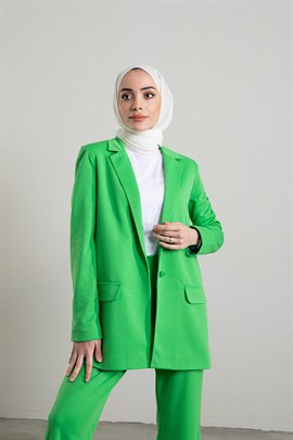 Tek düğmeli Ceketli Takım Yeşil