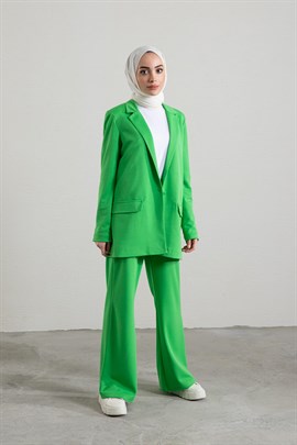 Tek düğmeli Ceketli Takım Yeşil