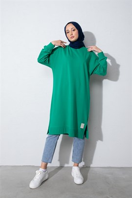 Yanı Yırtmaçlı Tunik Benetton Yeşili - Moda AlaYanı Yırtmaçlı Tunik Benetton Yeşili